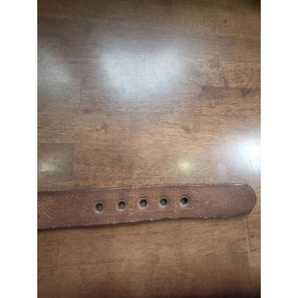 Vintage American Eagle Brown Leather Grommet Belt Size Medium
